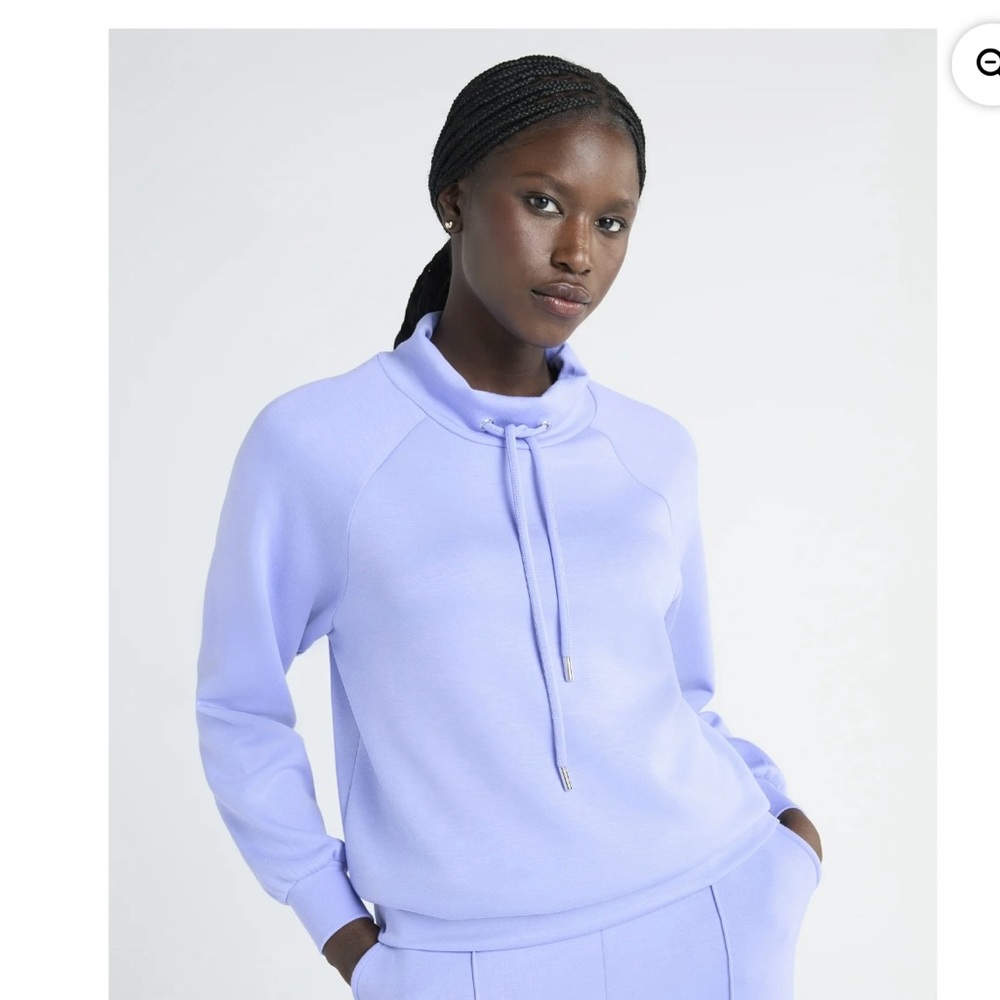 New Scoop Women's Ultimate Scubaknit Funnel Neck Sweatshirt size XL lavender - Picture 2 of 10